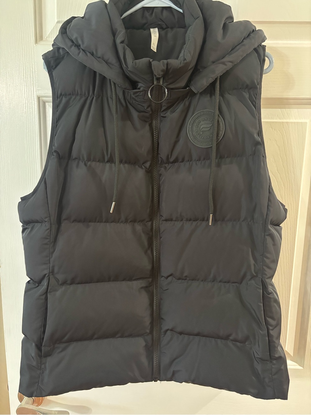 Fabletics Dark Gray Quilted Hooded Puffer Vest